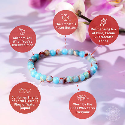 Empath’s Shield – Aqua Terra Jasper Bracelet | 6mm